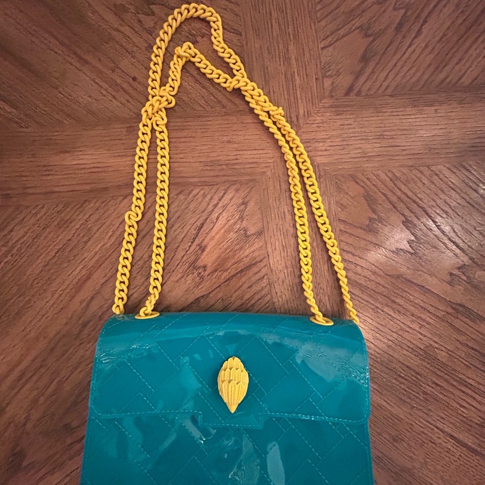 Kurt Geiger Teal and Yellow plastic  Shoulder Bag